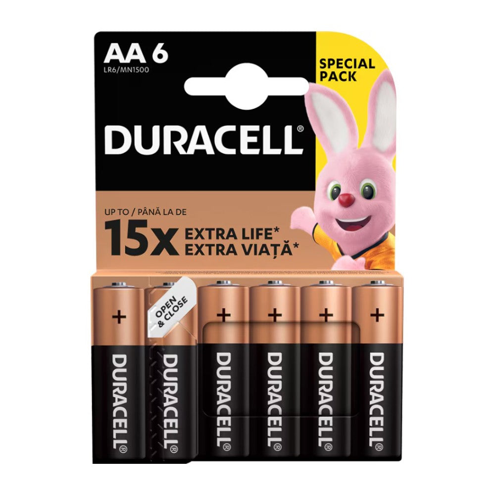 Baterii Alcaline AA R6 Duracell 6buc