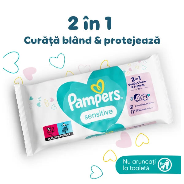 Servetele Umede Pampers 52buc Sensitive
