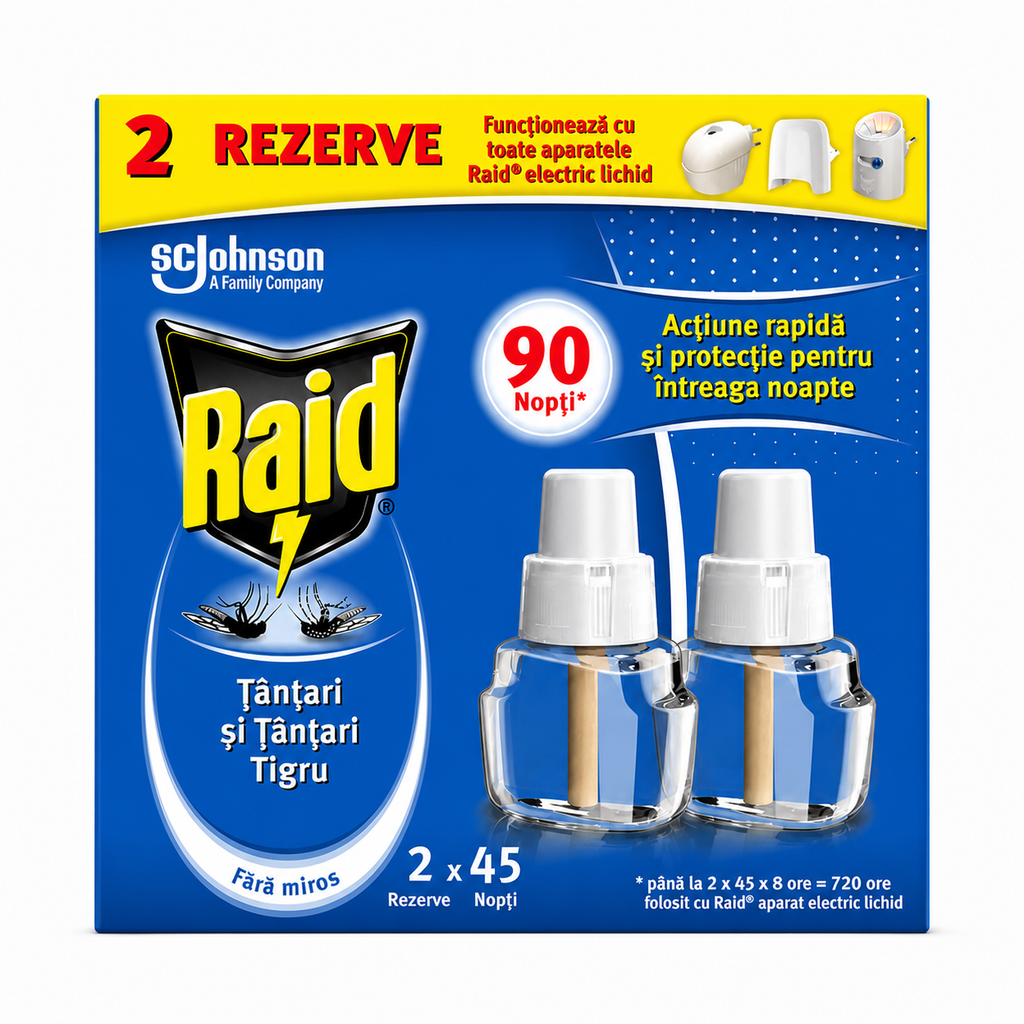 Raid Rezerva Lichida Dubla 90 Nopti 2x27ml
