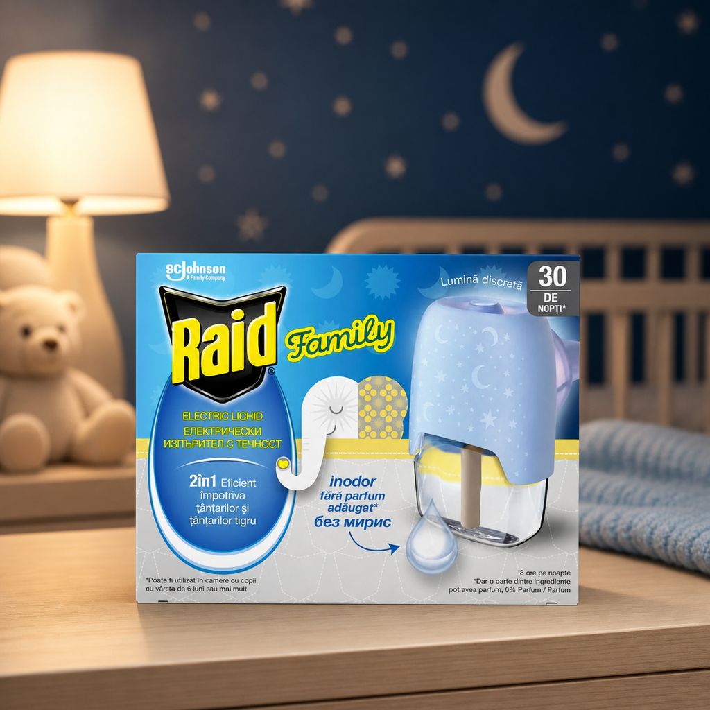 Raid Aparat Electric Si Rezerva 21ml 30Nopti Family