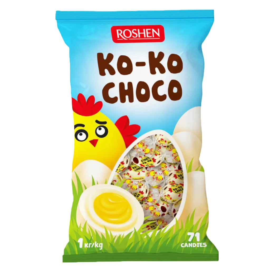 Bomboane Ciocolata Alba si Lichior  Oua KO KO 1Kg Roshen