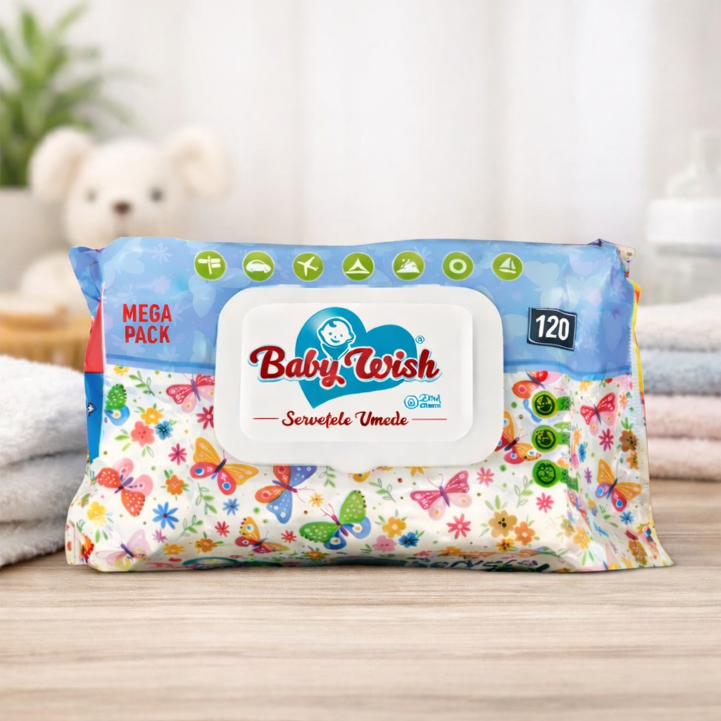 Servetele Umede cu Capac Baby Wish 120buc